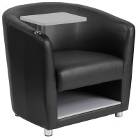 Flash Furniture BT-8220-BK-GG Black Leather Guest Chair with Tablet Arm